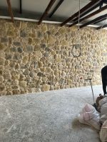 Girne bej dış cephe kültür taşı ile kaplanmış rustik doğal taş duvar uygulaması